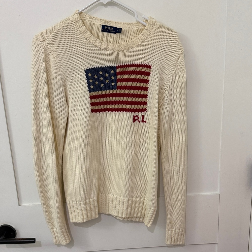 Ralph Lauren Flag Sweater- worn maybe 3 times. Like new.